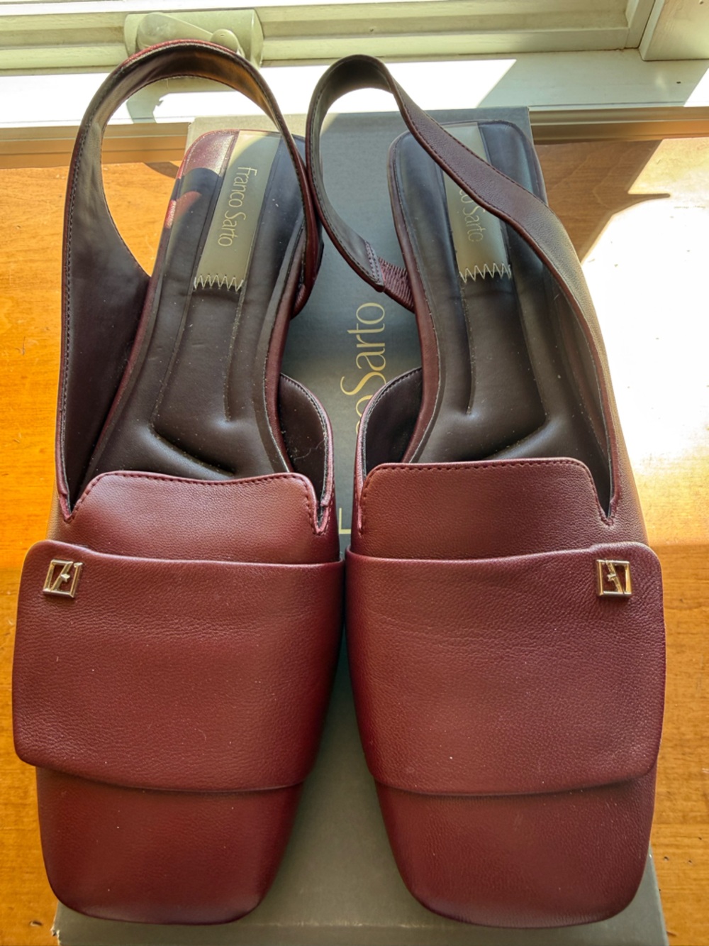 Franco Sarto Women Burgundy Slingback Loafers